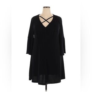 Beyond by Ashley Graham Black Criss Cross Bell Sleeve Dress Size 10